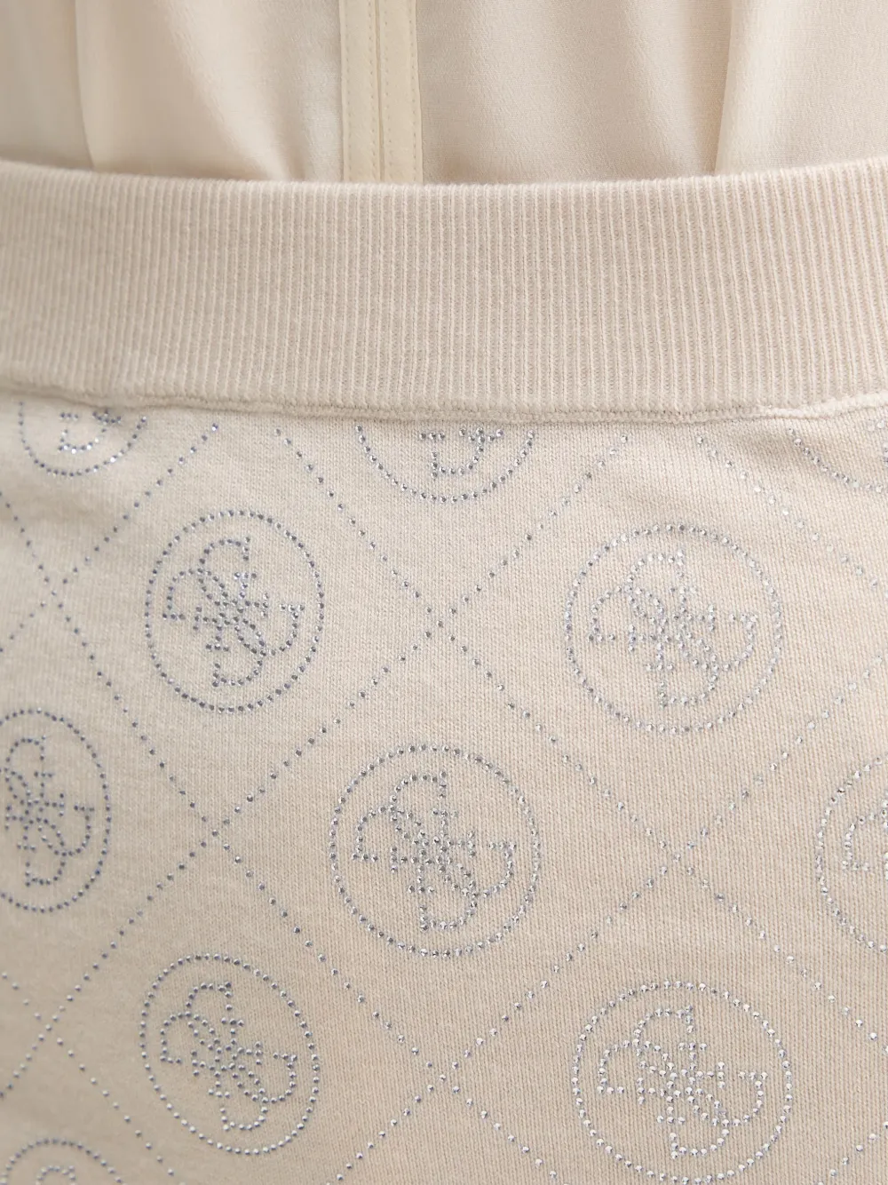 GUESS USA Midi-rok met logo-patroon Beige