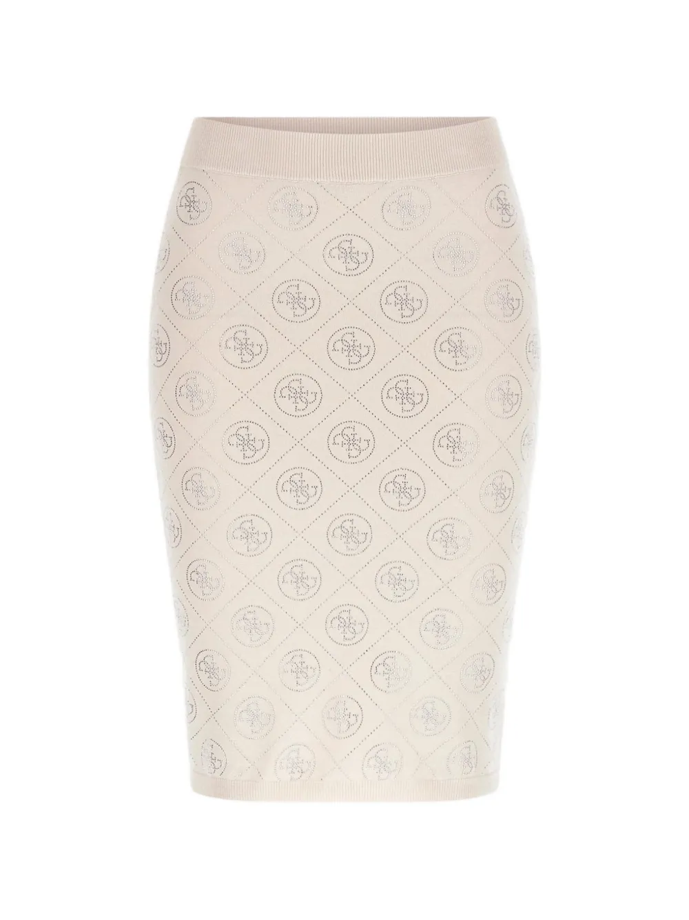 GUESS USA Midi-rok met logo-patroon Beige
