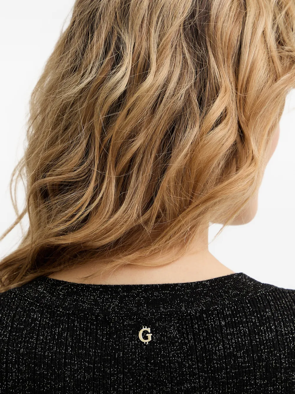 GUESS USA rib-knit midi dress Zwart