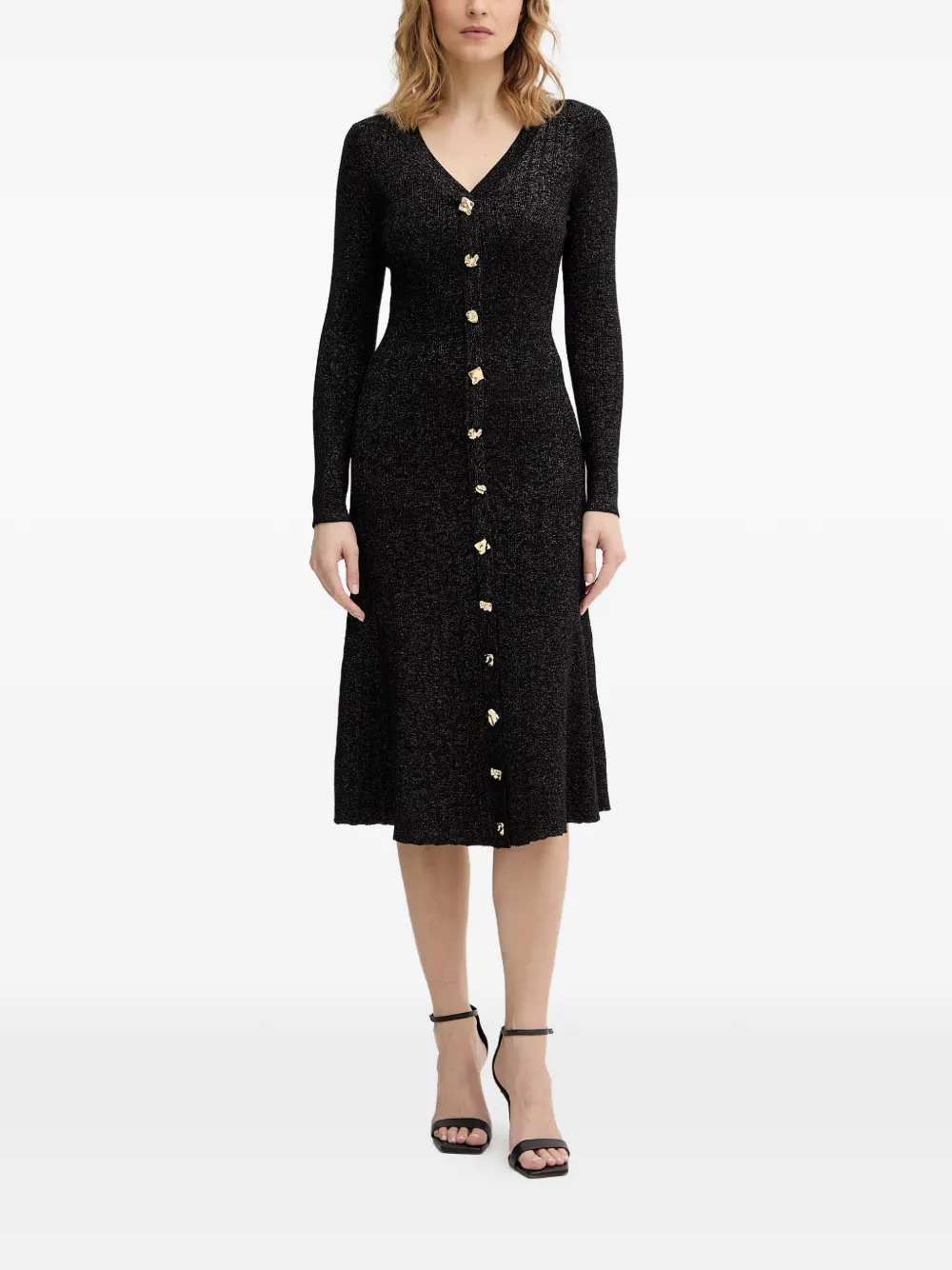 GUESS USA V-neck midi dress - Nero