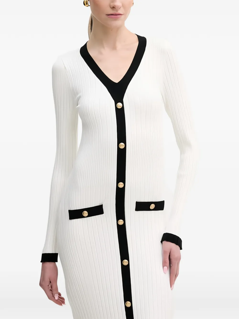 GUESS USA V-neck midi dress - White