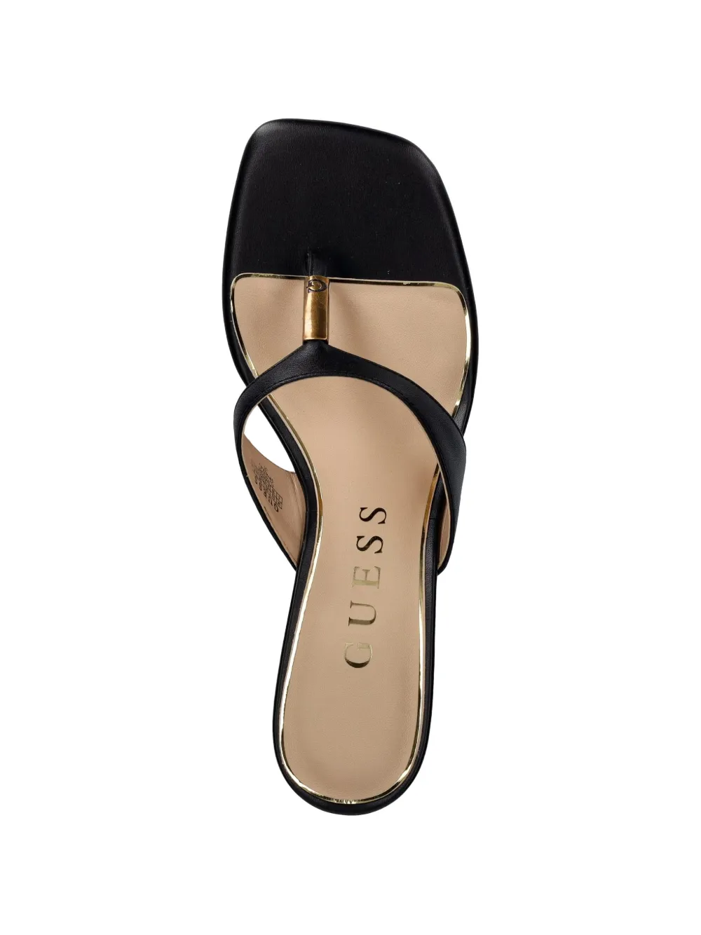 GUESS USA gold-tone hardware thong sandals Zwart