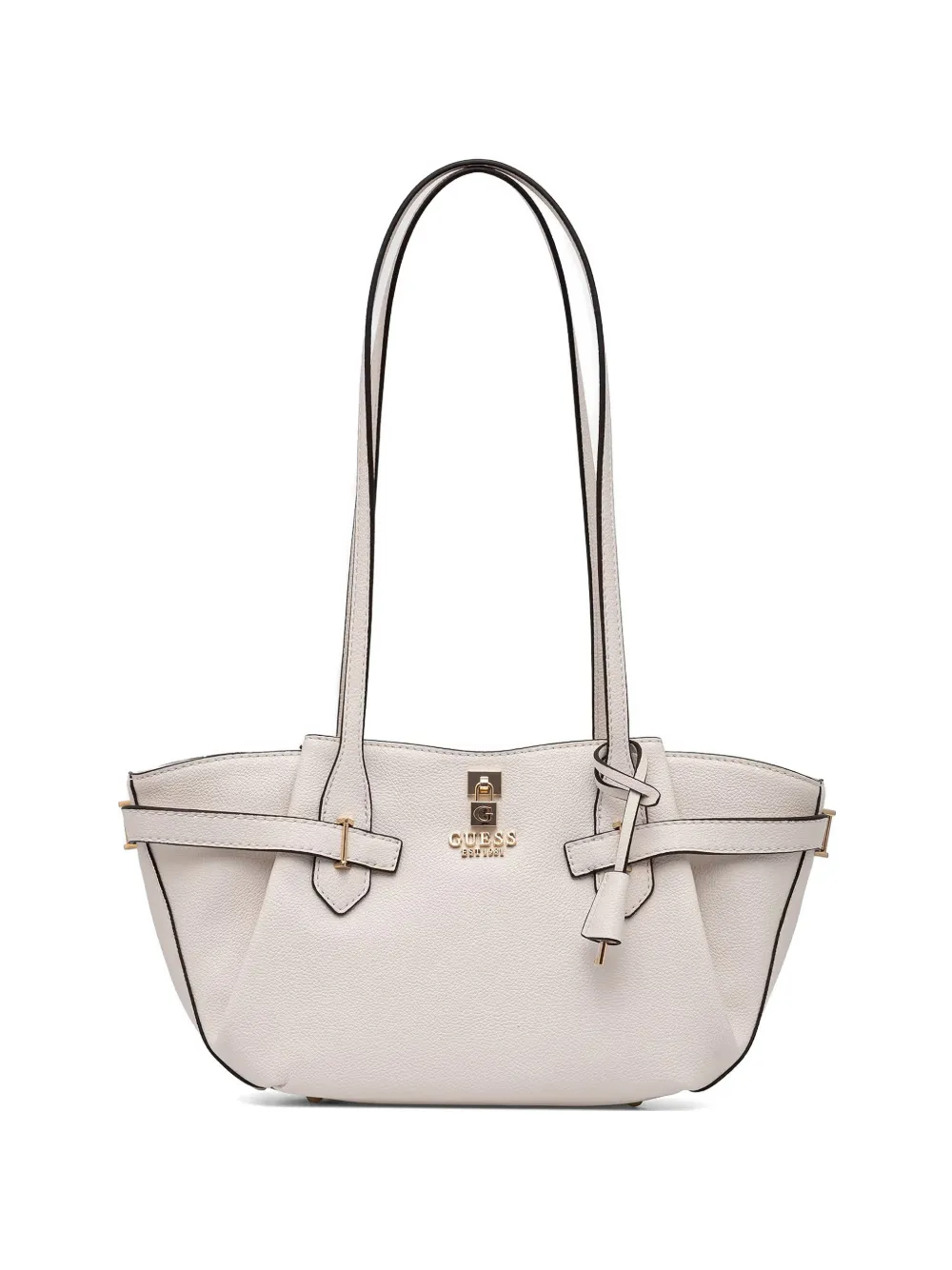 GUESS USA Yesba belted pebbled shoulder bag - Toni neutri