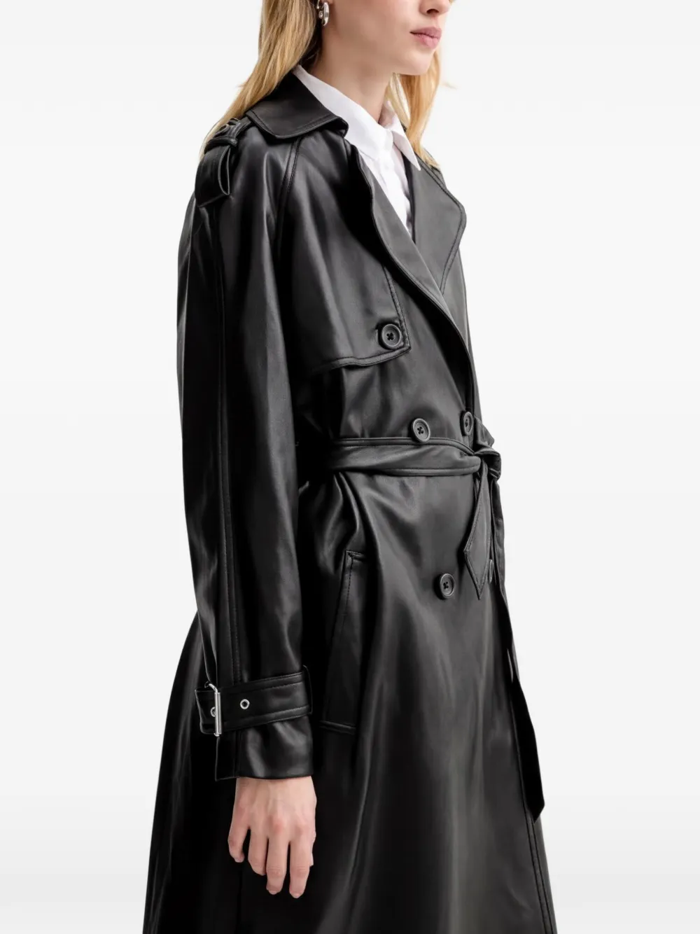 GUESS USA Jas met ceintuur en knopen Zwart