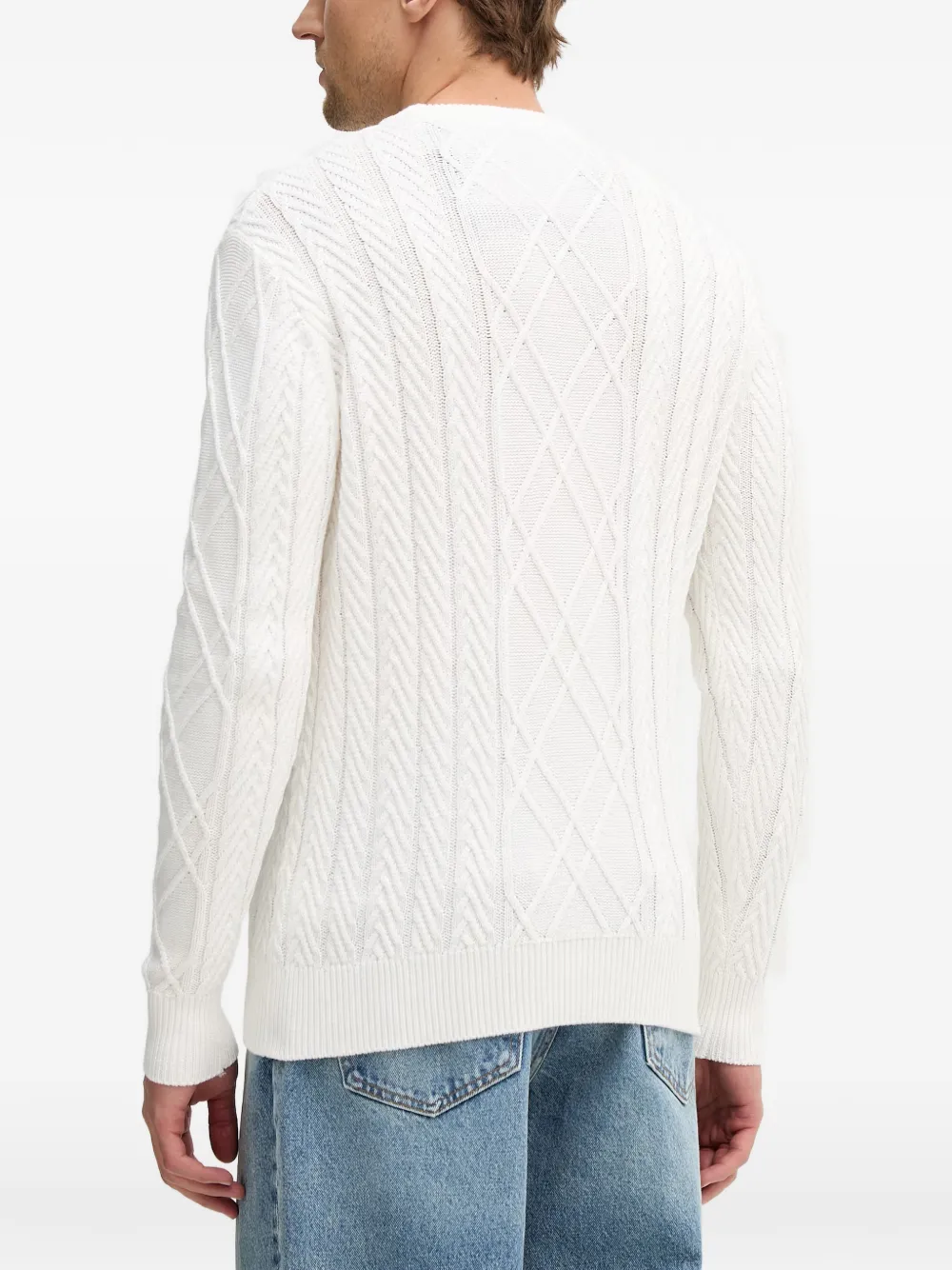 GUESS USA Konrad textured-knit sweater Wit