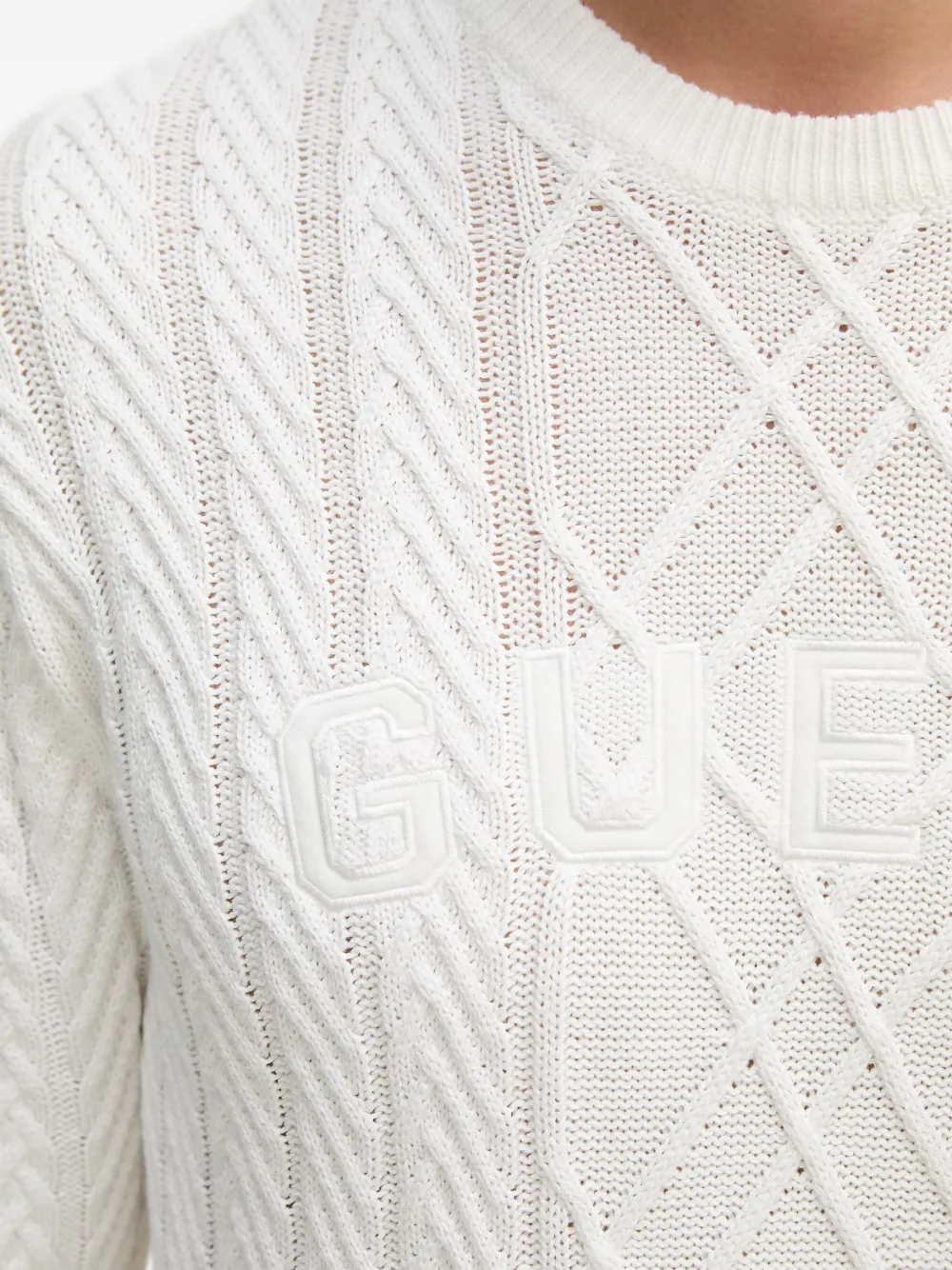 GUESS USA Konrad textured-knit sweater Wit
