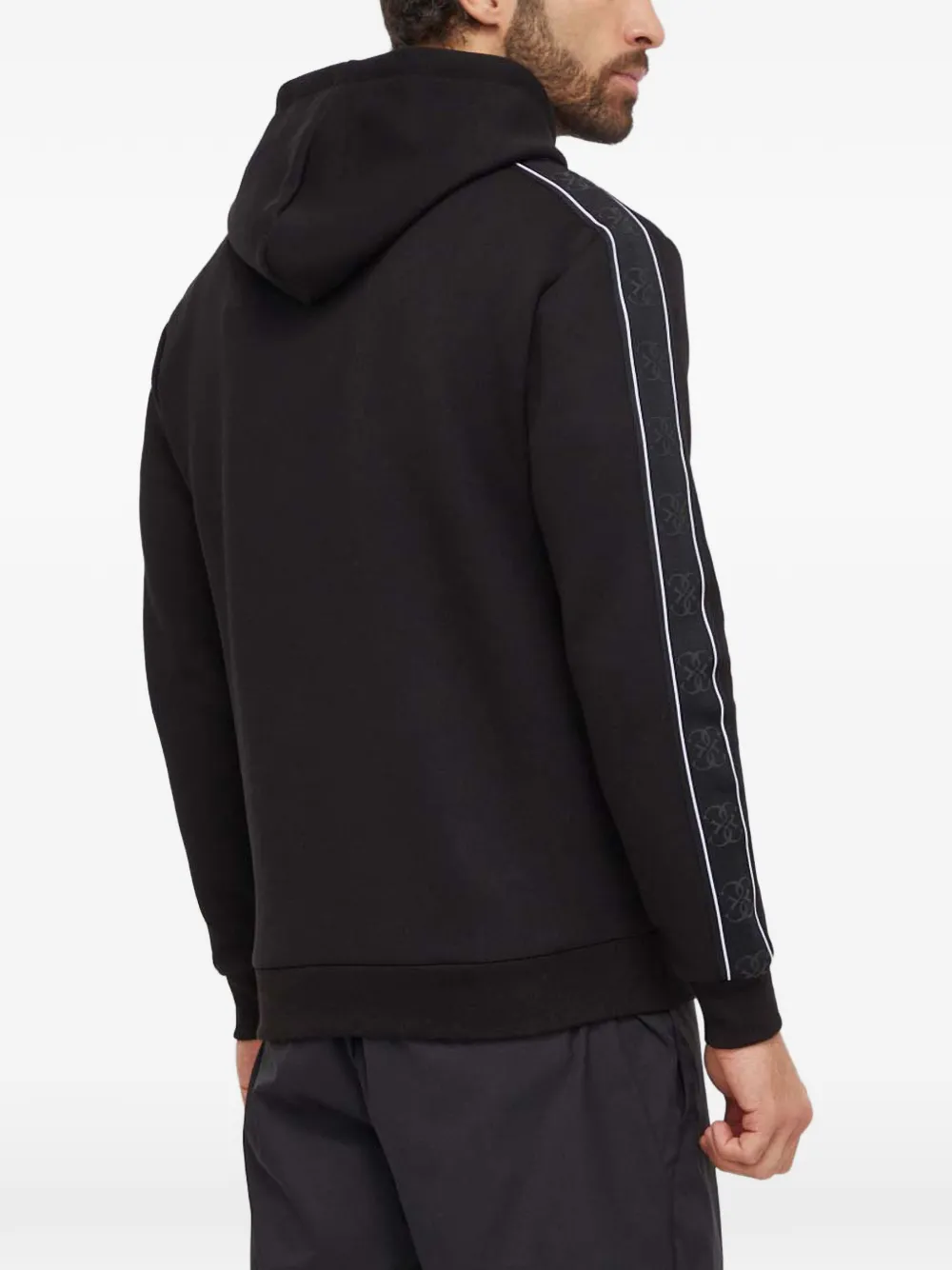 GUESS USA Hoodie met logo-print en band-detail Zwart