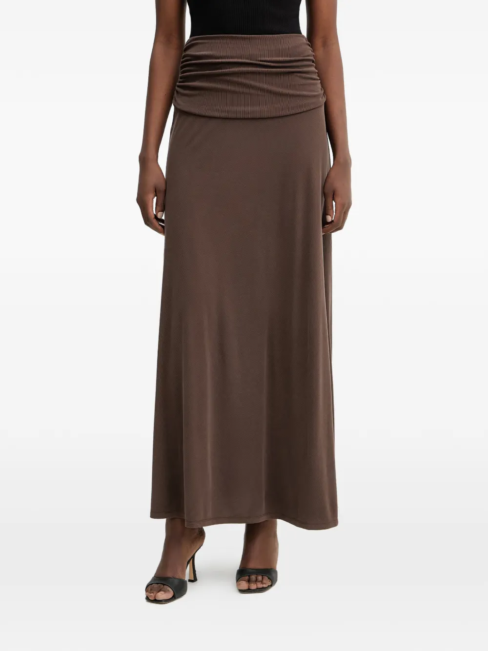 GUESS USA Milena gathered-detail midi skirt - Marrone