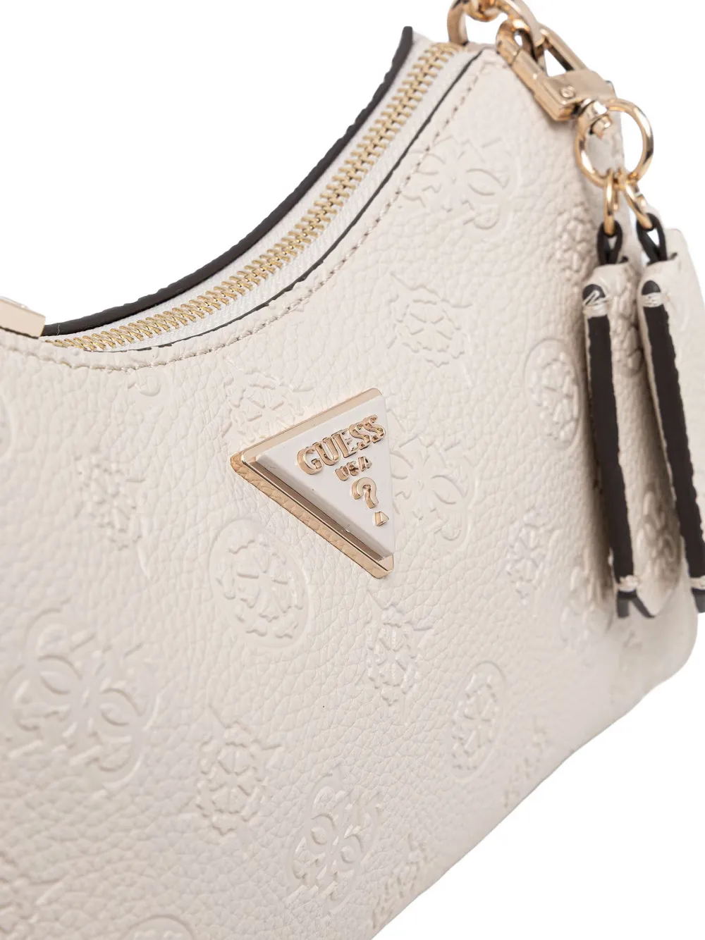 GUESS USA Cresidia 4G schoudertas met reliëf Beige