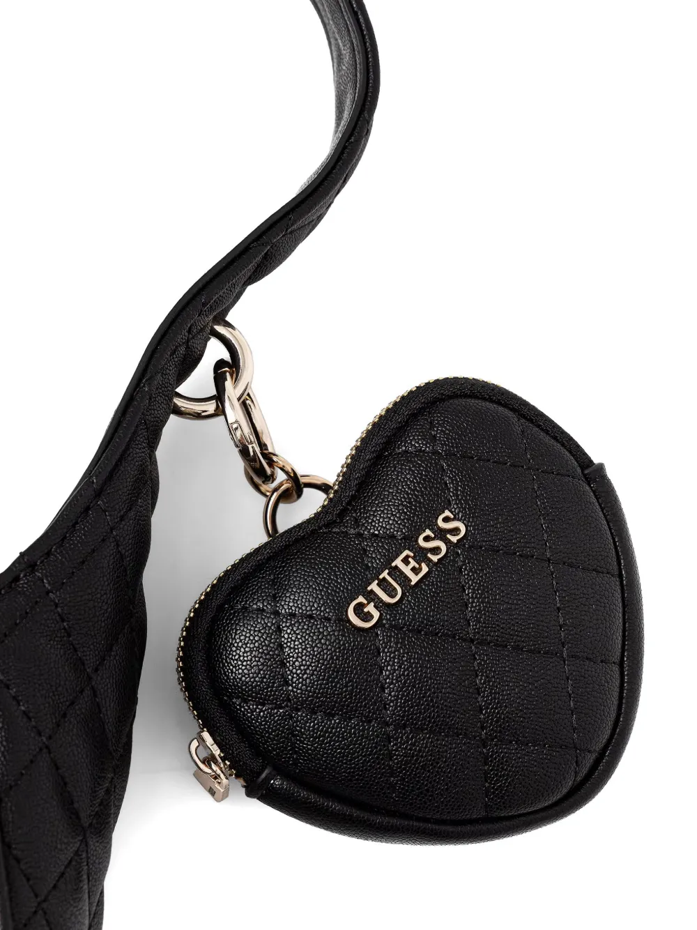 GUESS USA Gewatteerde shopper met hart Zwart