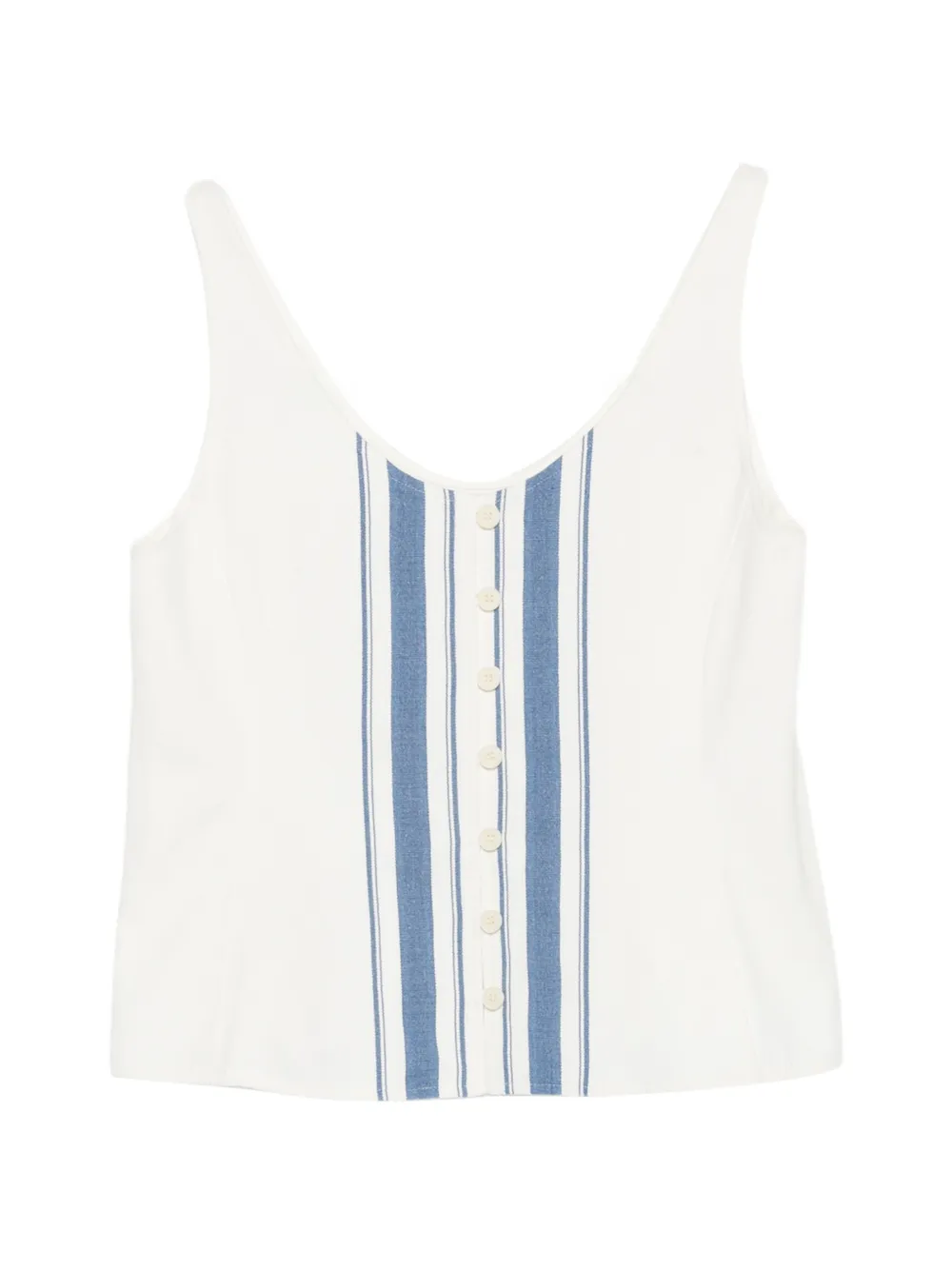 Low Classic striped button top - Weiß