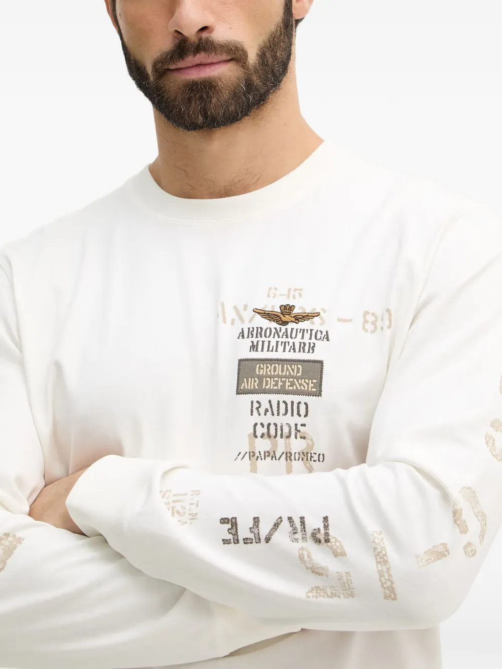 Aeronautica Militare T-shirt met print Beige