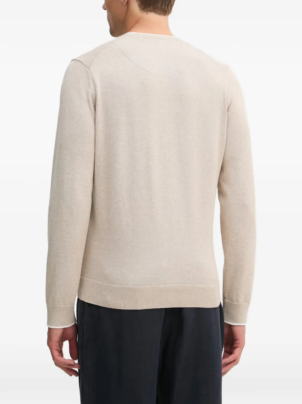 Aeronautica Militare logo-embroidered sweater Beige
