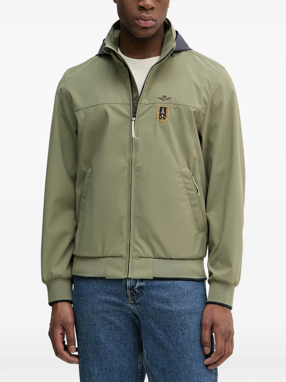 Aeronautica Militare Kapuzenjacke mit Logo-Patch - Grün