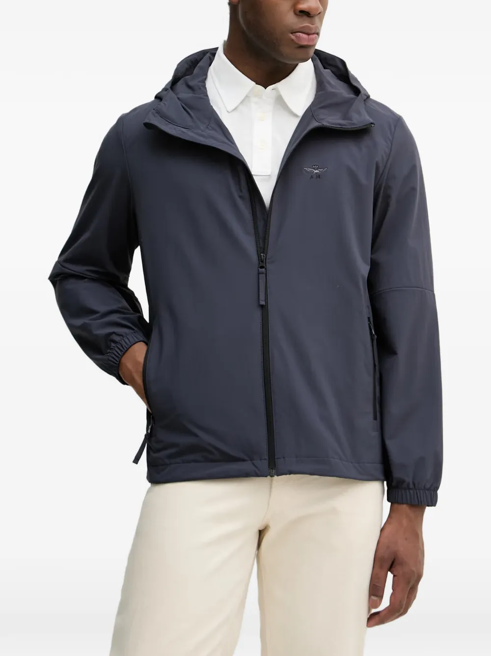 Aeronautica Militare Kapuzenjacke mit Logo-Stickerei - Grau