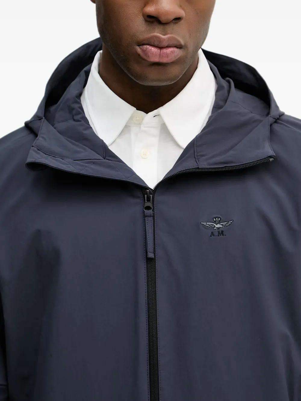 Aeronautica Militare Jack met geborduurd logo en capuchon Grijs