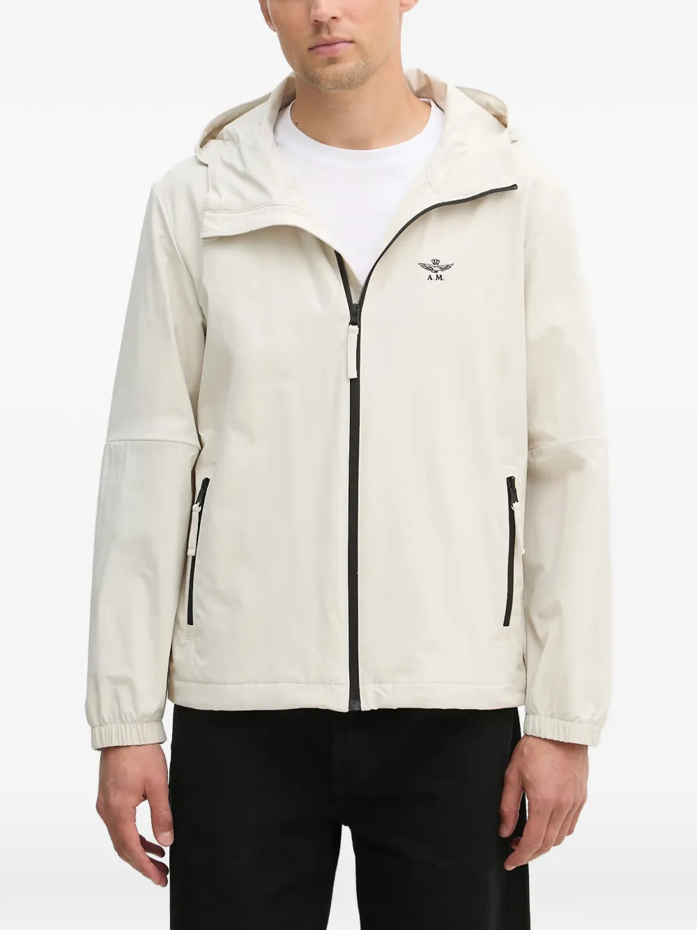 Aeronautica Militare Kapuzenjacke mit Logo-Stickerei - Nude