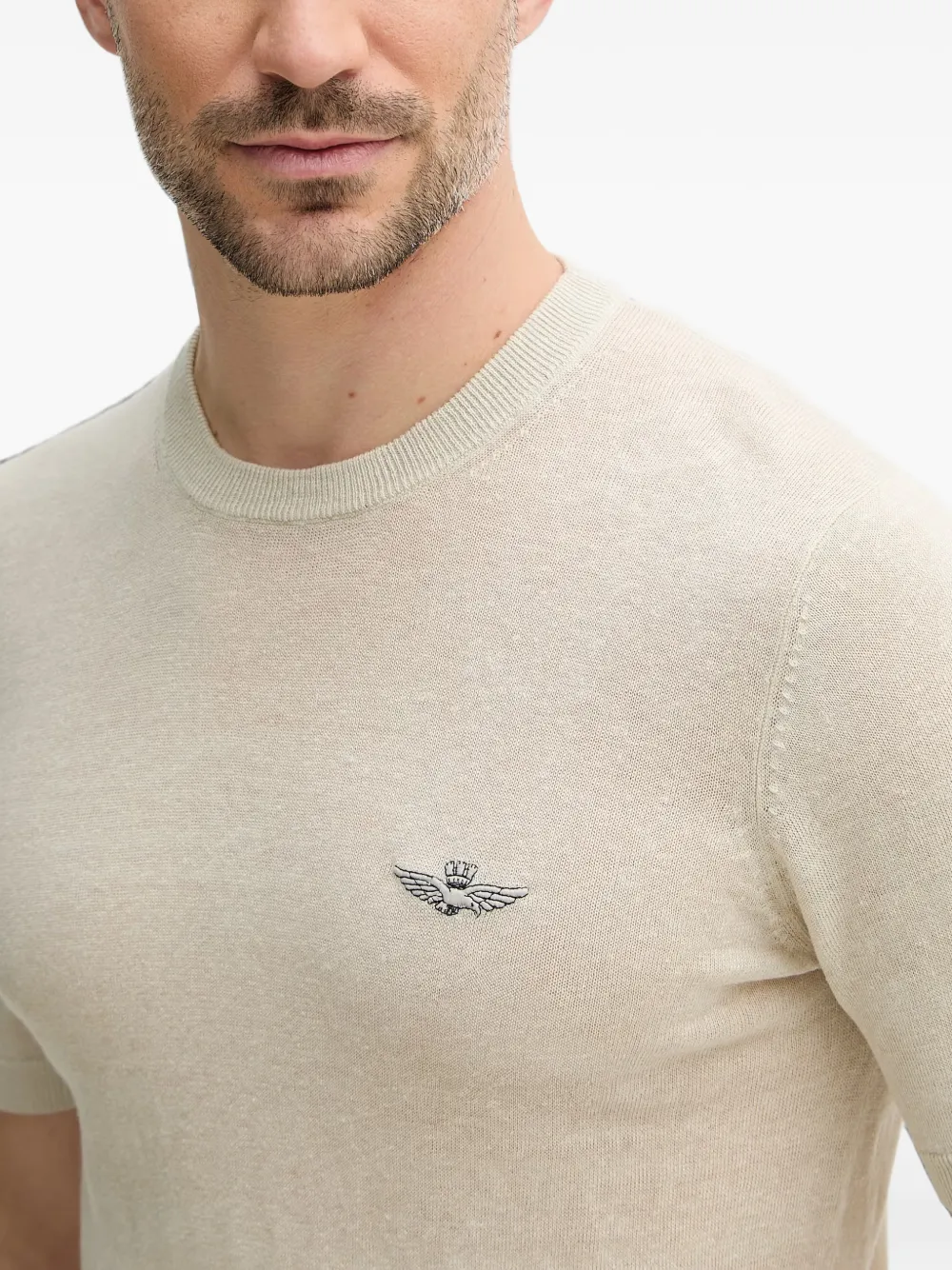 Aeronautica Militare logo-detail t-shirt Beige