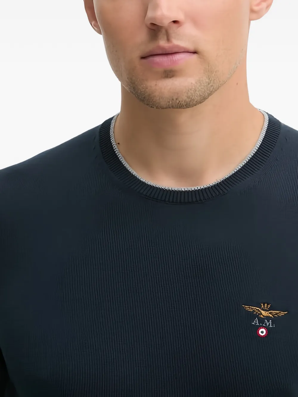 Aeronautica Militare Trui met logodetail Blauw