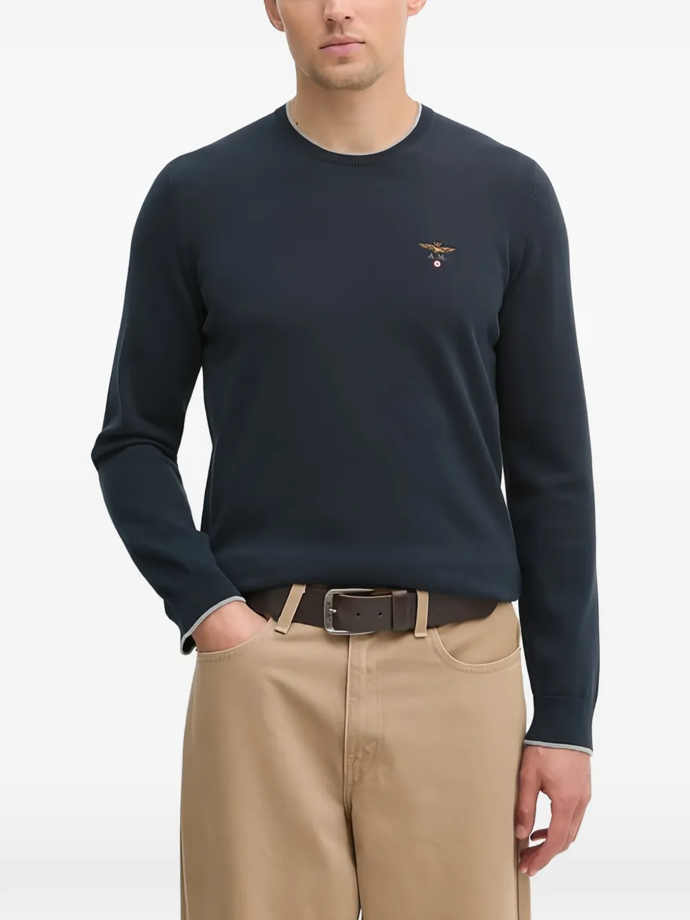 Aeronautica Militare logo-detail sweater - Blau