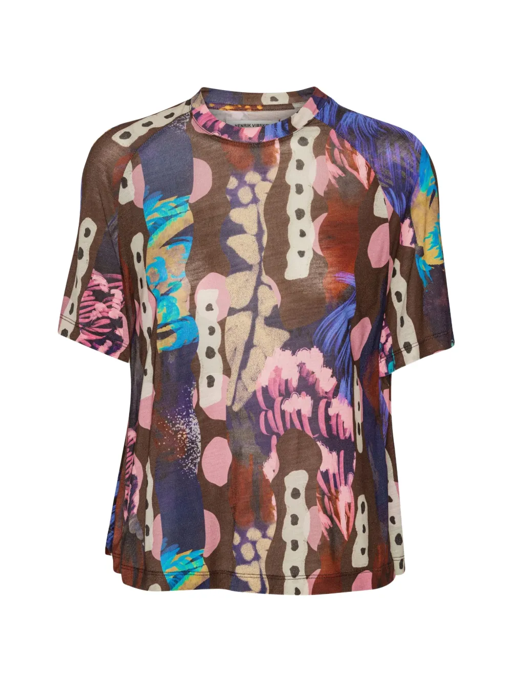 Henrik Vibskov polliwog-print raglan-sleeve T-shirt - Marrone