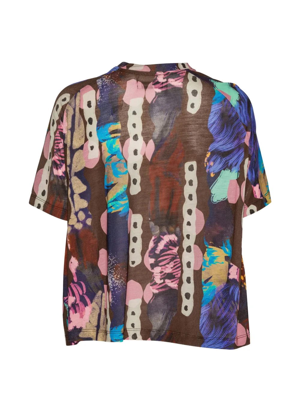 Henrik Vibskov T-shirt met raglan mouwen en poloprint Bruin