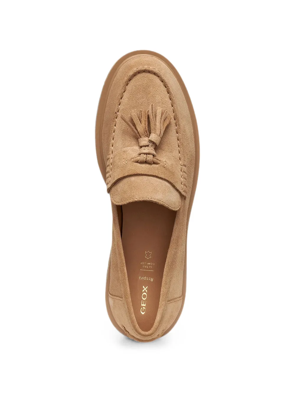 Geox Spherica EC1 suède loafers met kwastje Beige