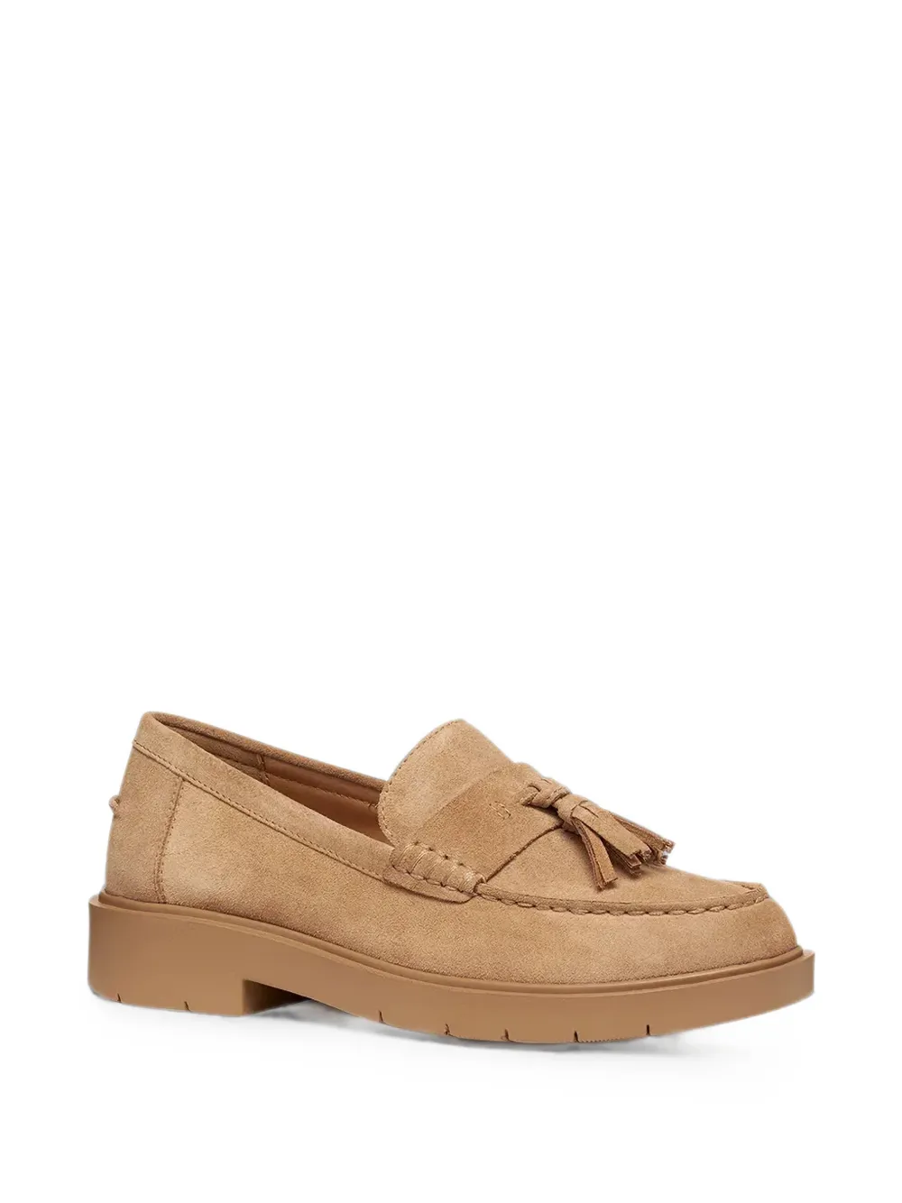 Geox Spherica EC1 suède loafers met kwastje Beige