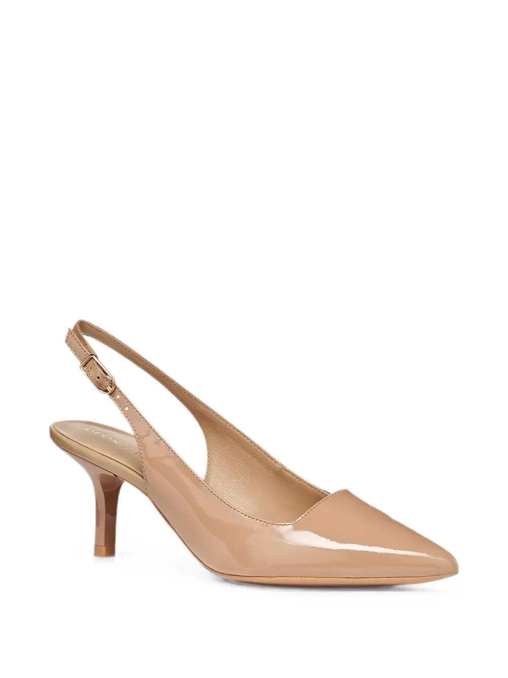 Geox Kleopy slingback pumps met lakleren afwerking Beige