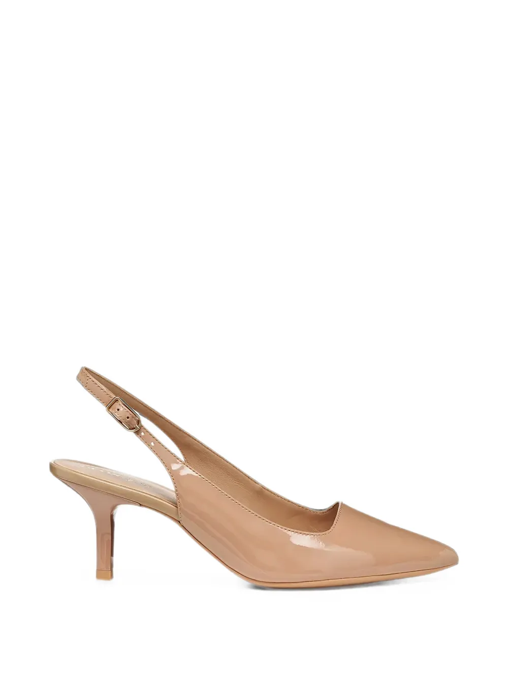 Geox Kleopy slingback pumps met lakleren afwerking Beige