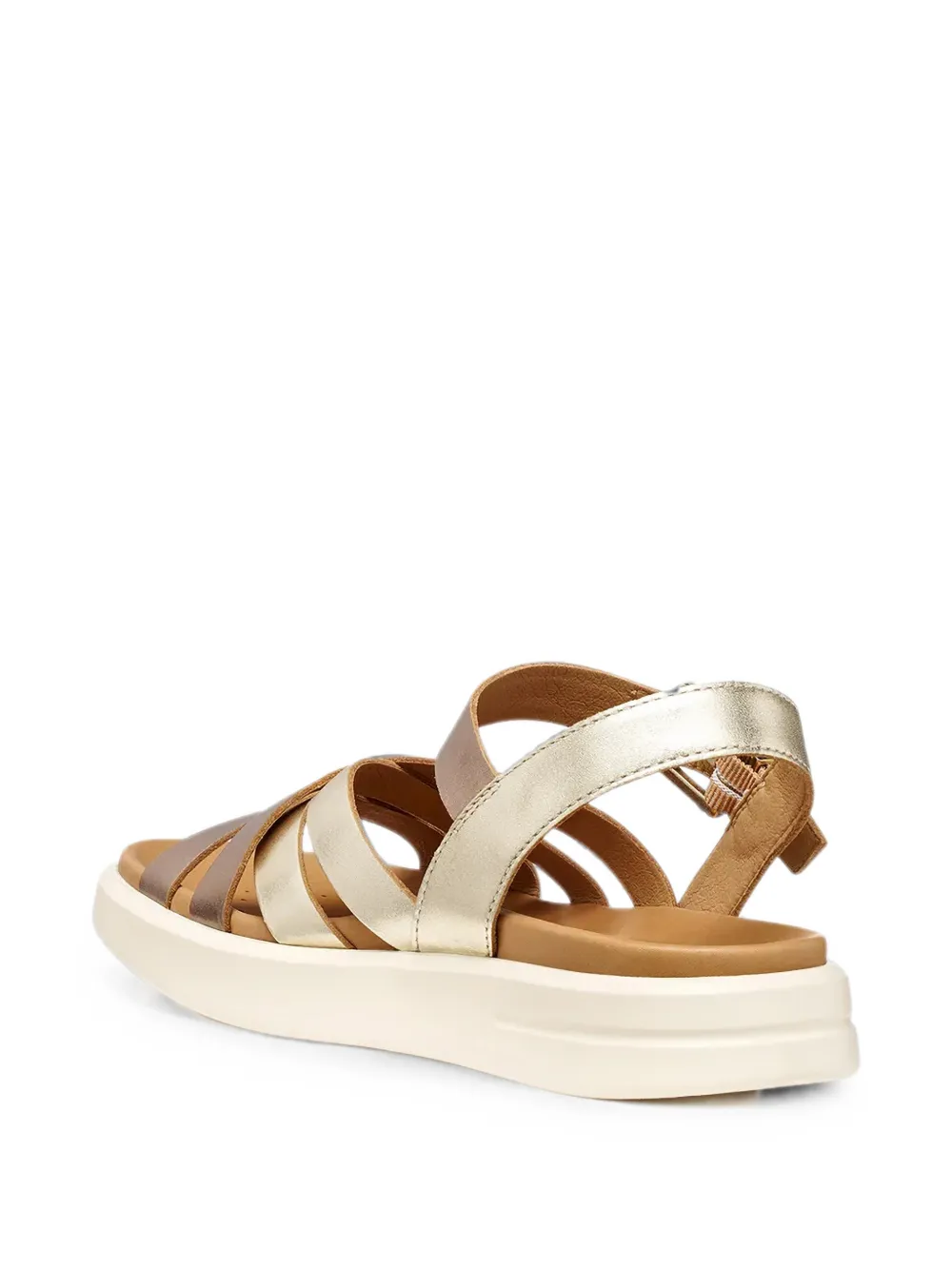 Geox Xand 2S metallic-finish crossover-strap sandals Beige
