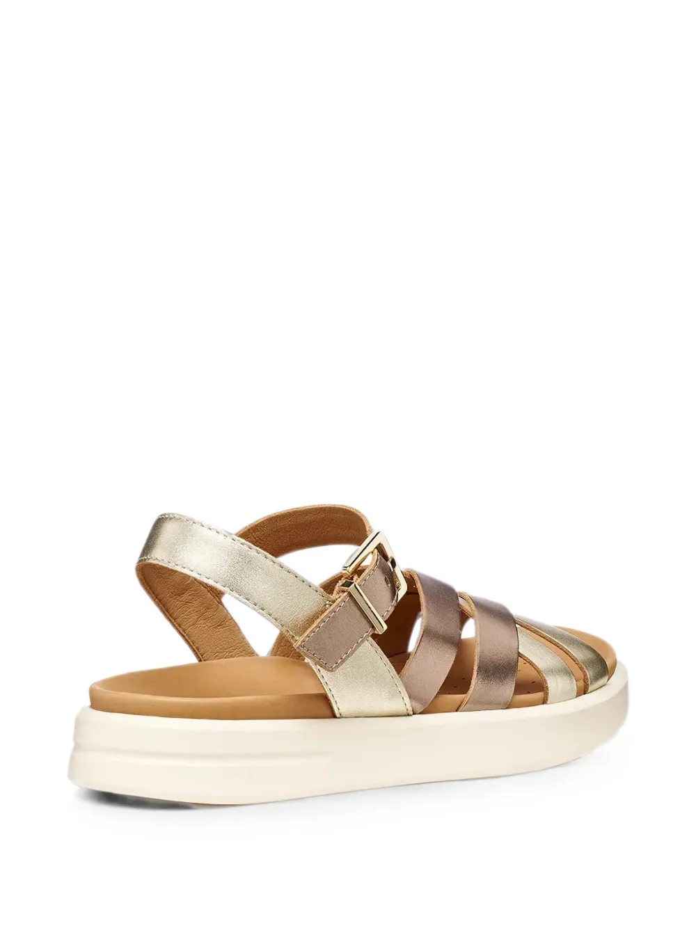 Geox Xand 2S metallic-finish crossover-strap sandals Beige