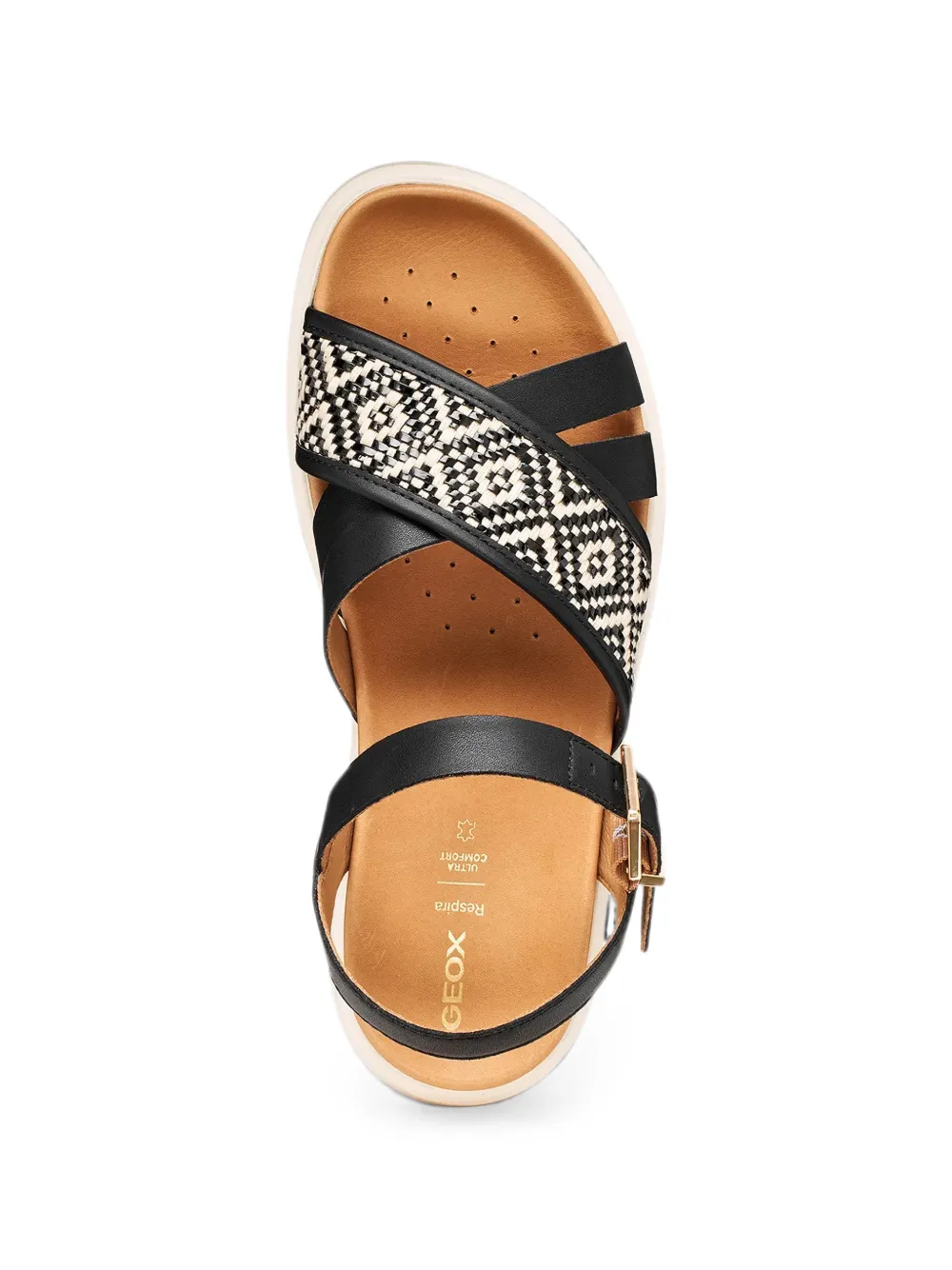 Geox Xand 2S woven-panel buckled sandals Zwart
