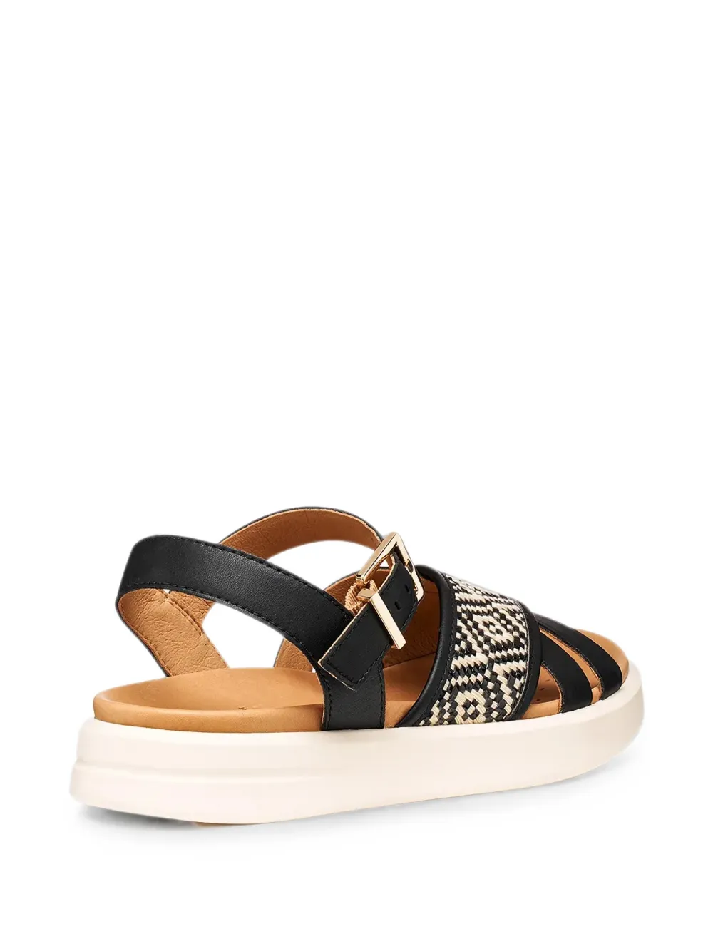Geox Xand 2S woven-panel buckled sandals Zwart