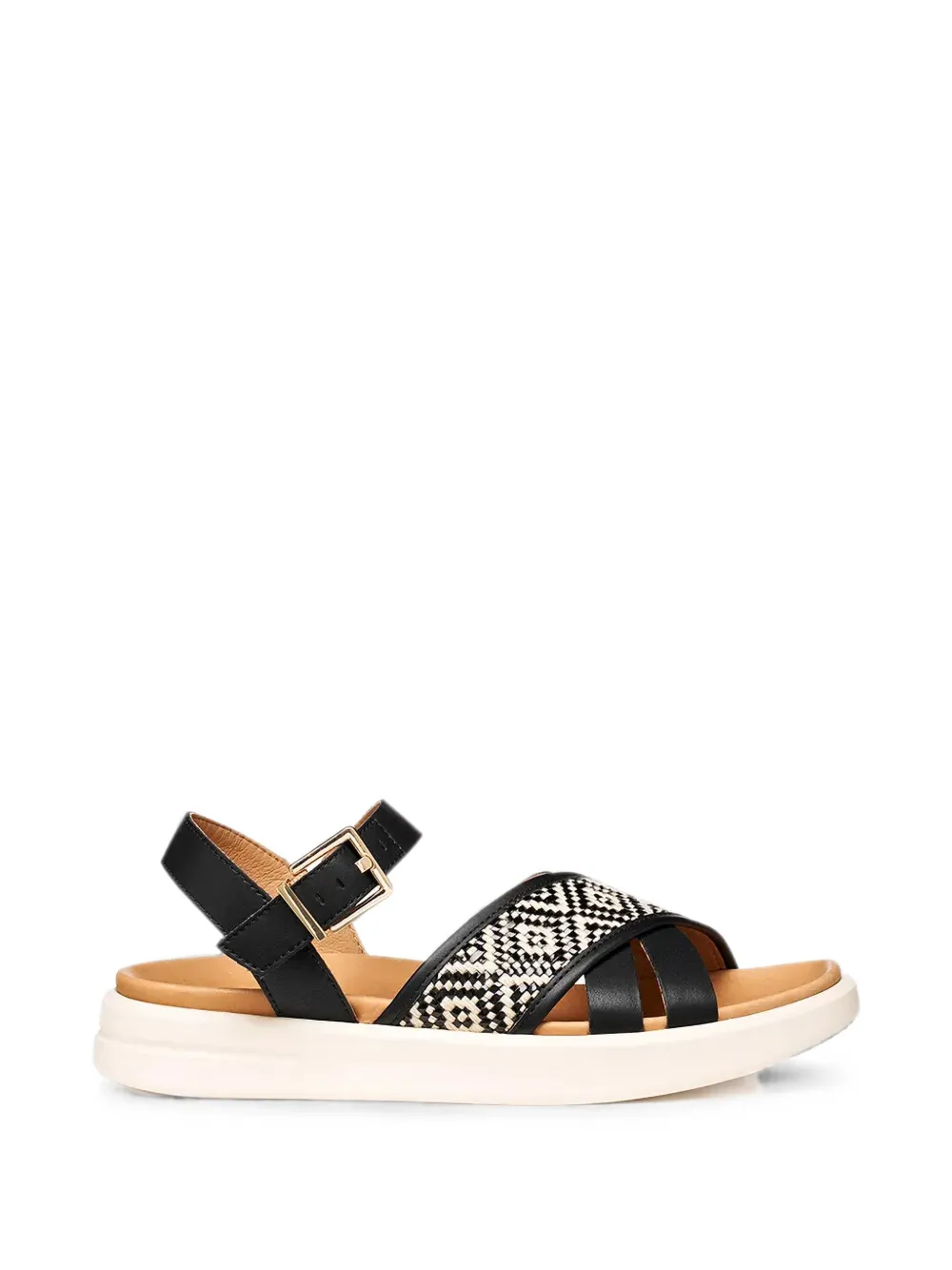 Geox Xand 2S woven-panel buckled sandals Zwart