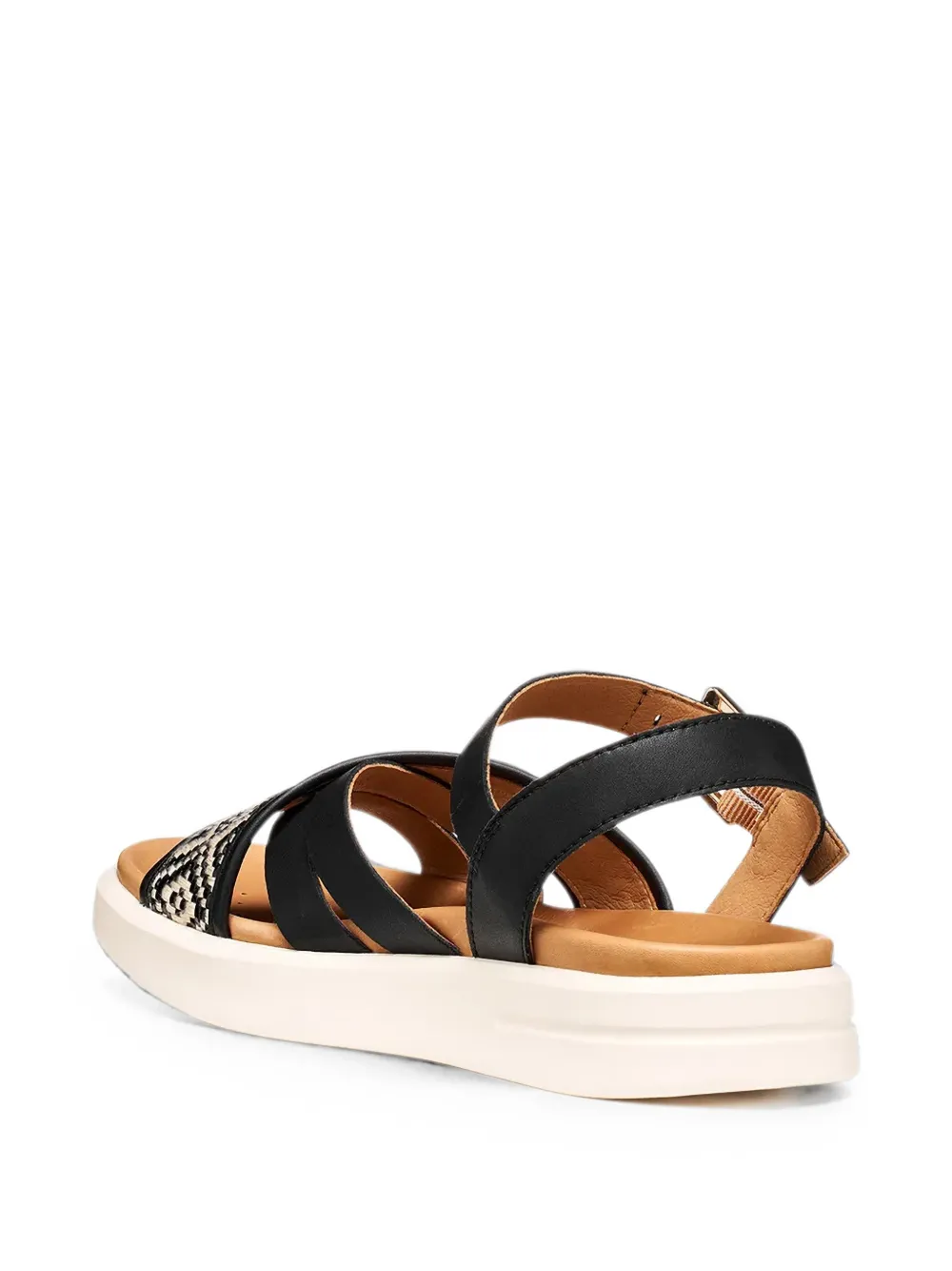 Geox Xand 2S woven-panel buckled sandals Zwart