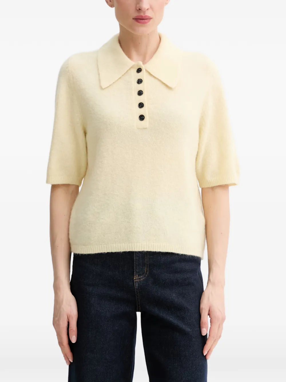 Gestuz buttoned polo knitwear - Giallo