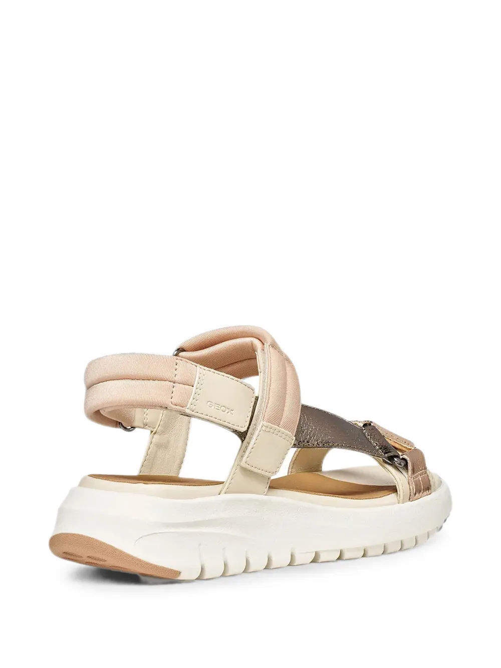 Geox Flextride S metallic-finish touch-strap sandals Beige