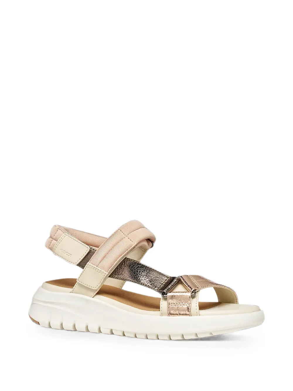 Geox Flextride S metallic-finish touch-strap sandals Beige