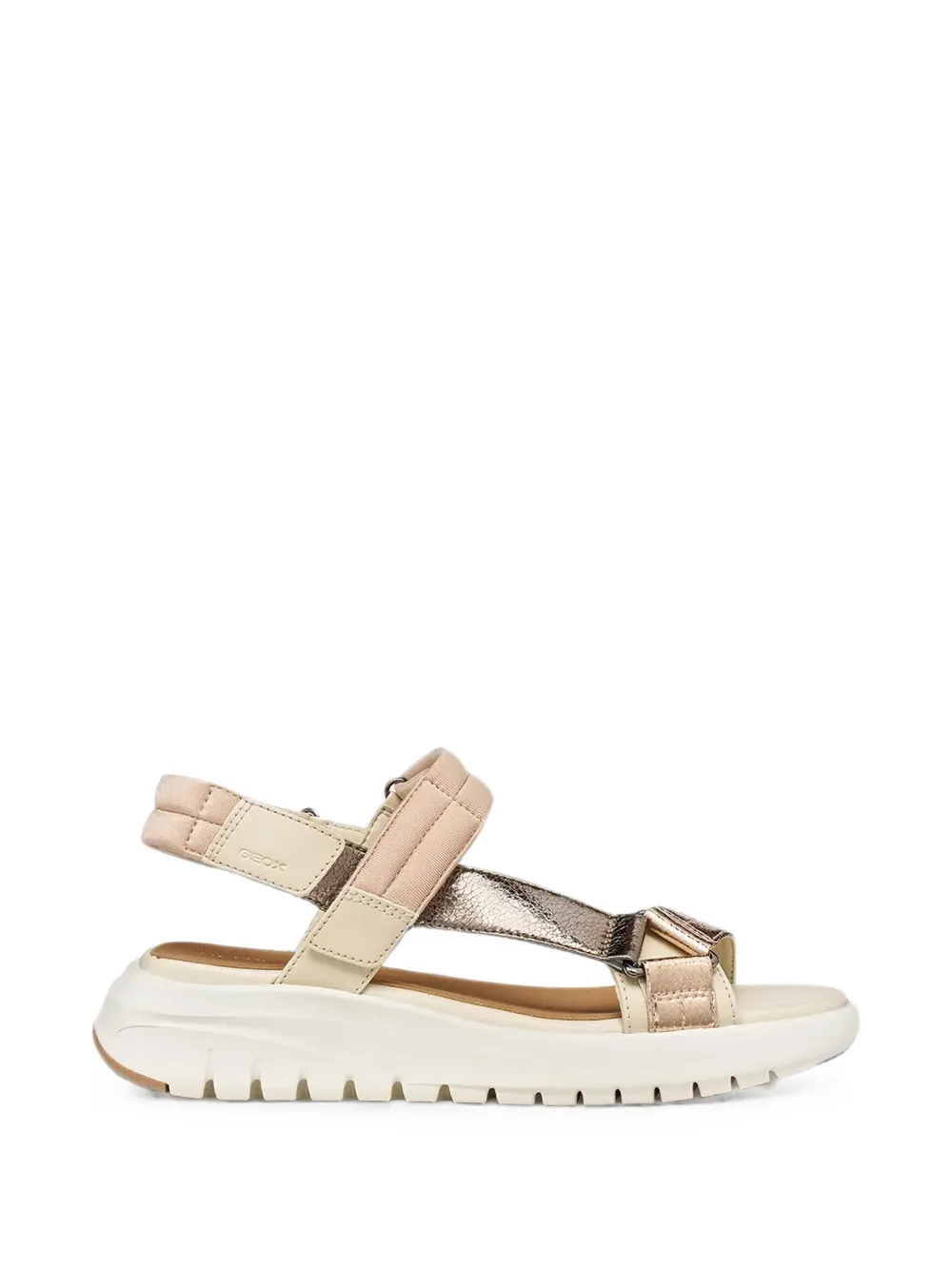Geox Flextride S metallic-finish touch-strap sandals Beige