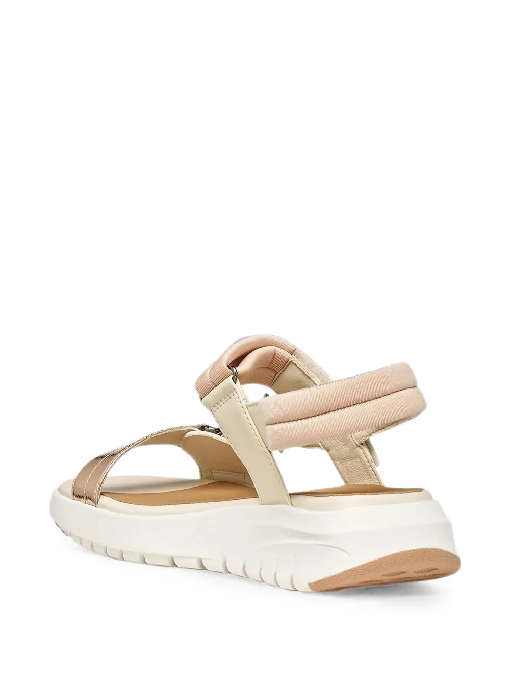 Geox Flextride S metallic-finish touch-strap sandals Beige