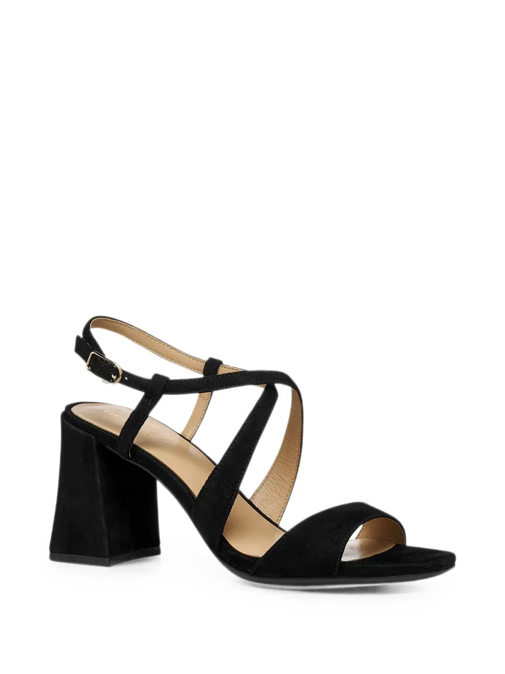 Geox New Eraklia T01 crossover-strap heeled sandals Zwart