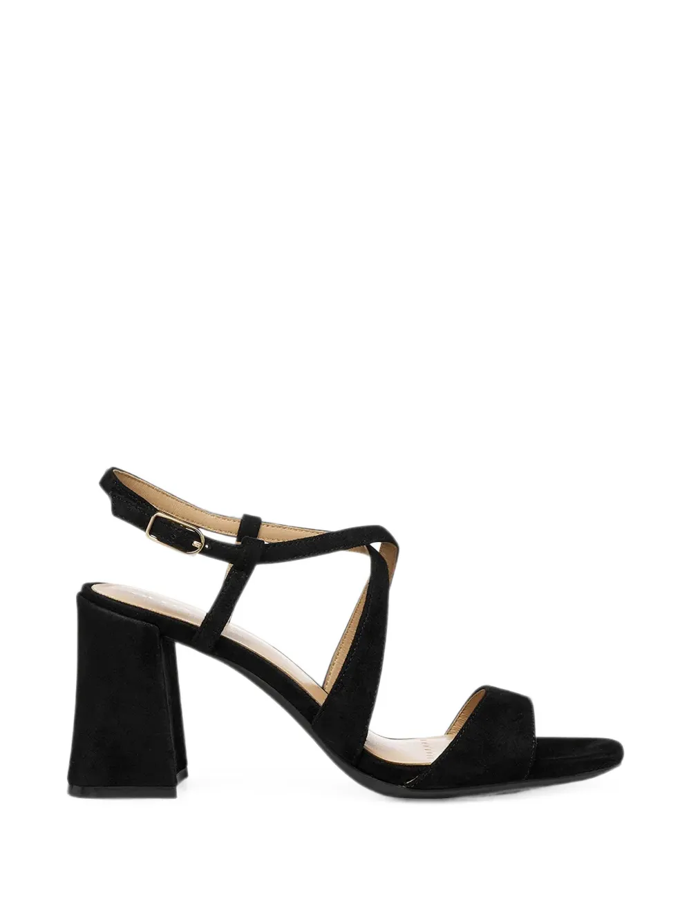 Geox New Eraklia T01 crossover-strap heeled sandals Zwart