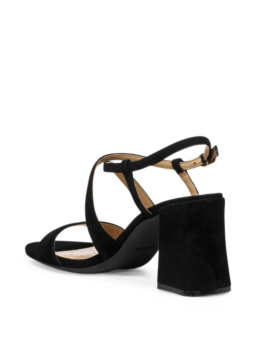 Geox New Eraklia T01 crossover-strap heeled sandals Zwart