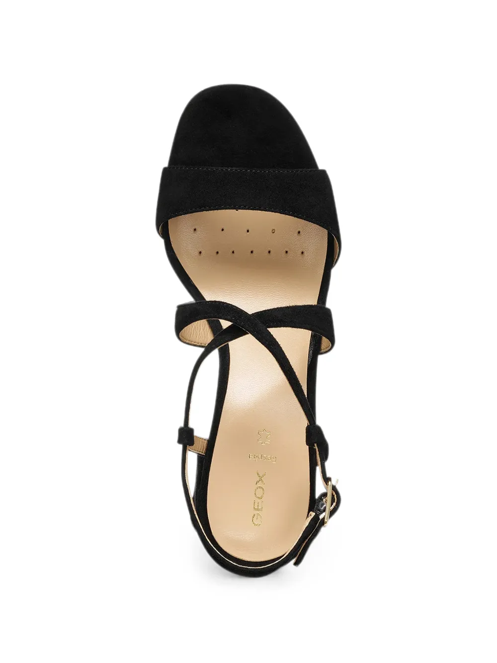 Geox New Eraklia T01 crossover-strap heeled sandals Zwart