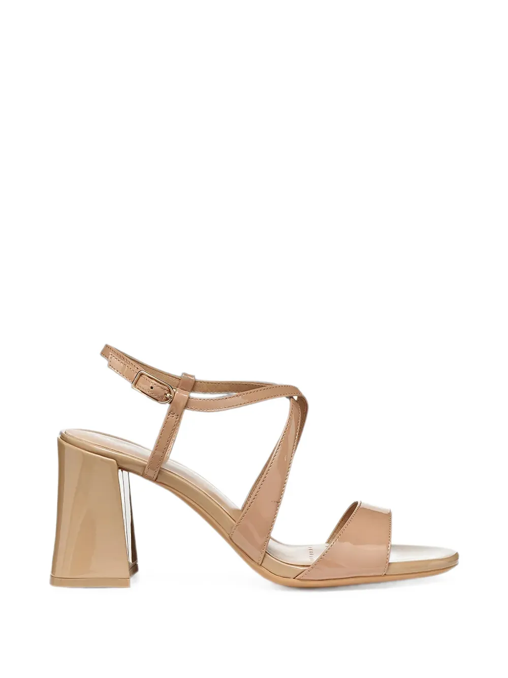 Geox New Eraklia T01 patent-finish crossover-strap heeled sandals Beige