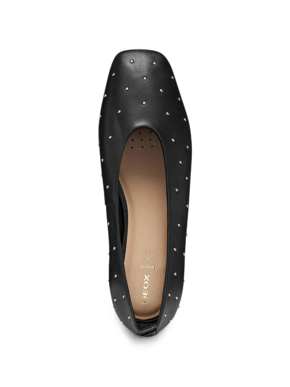 Geox Marsilea stud-embellished leather ballet flats Zwart