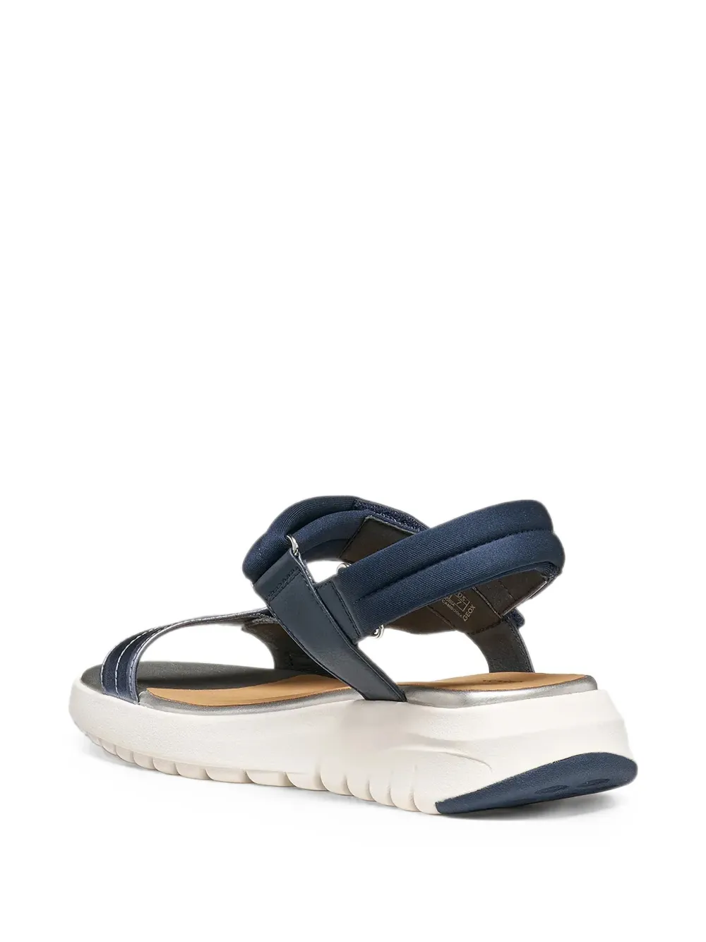 Geox Flextride S metallic-finish touch-strap sandals Blauw