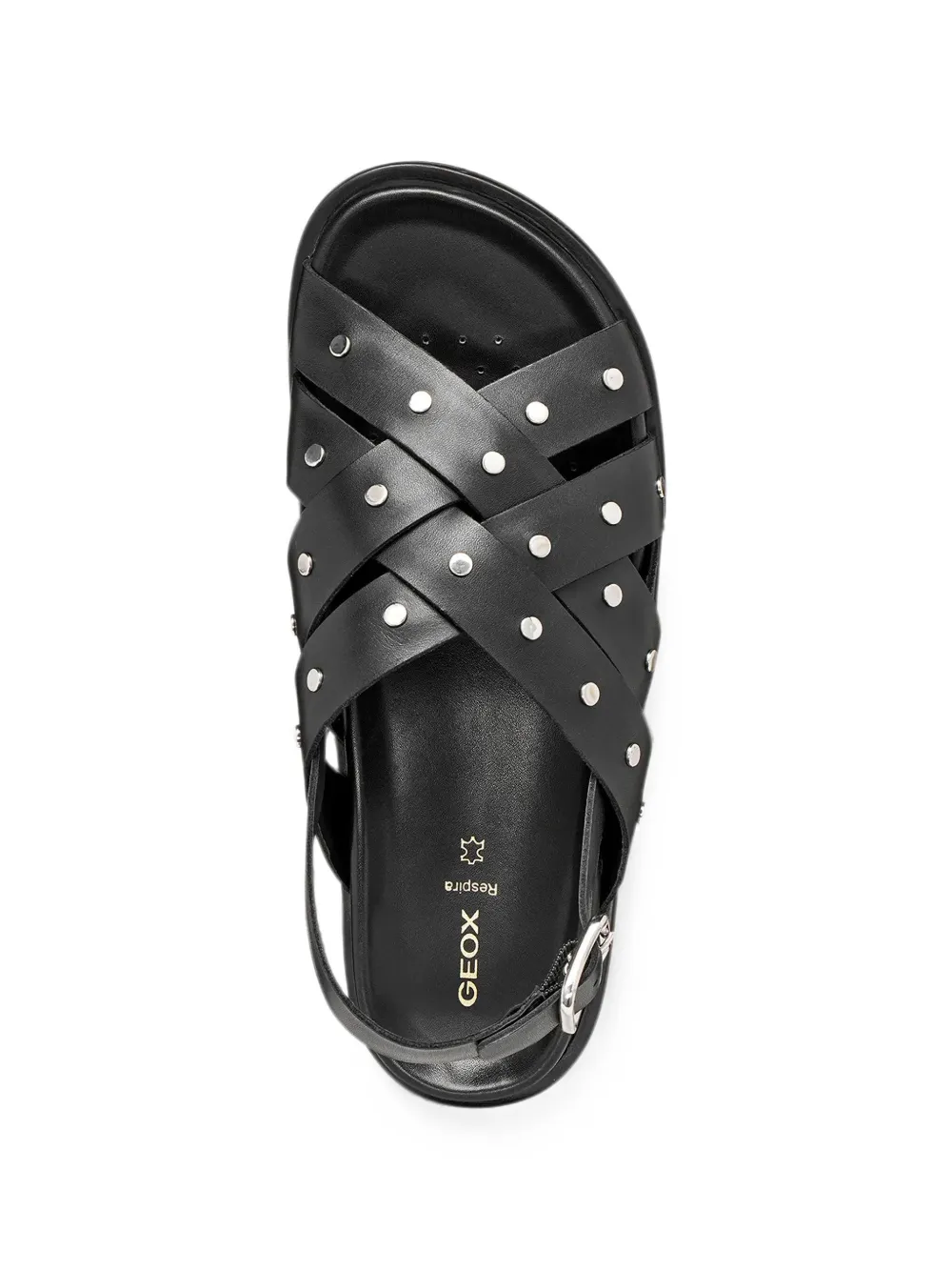Geox Adelash sandalen met gekruiste bandjes en studs Zwart