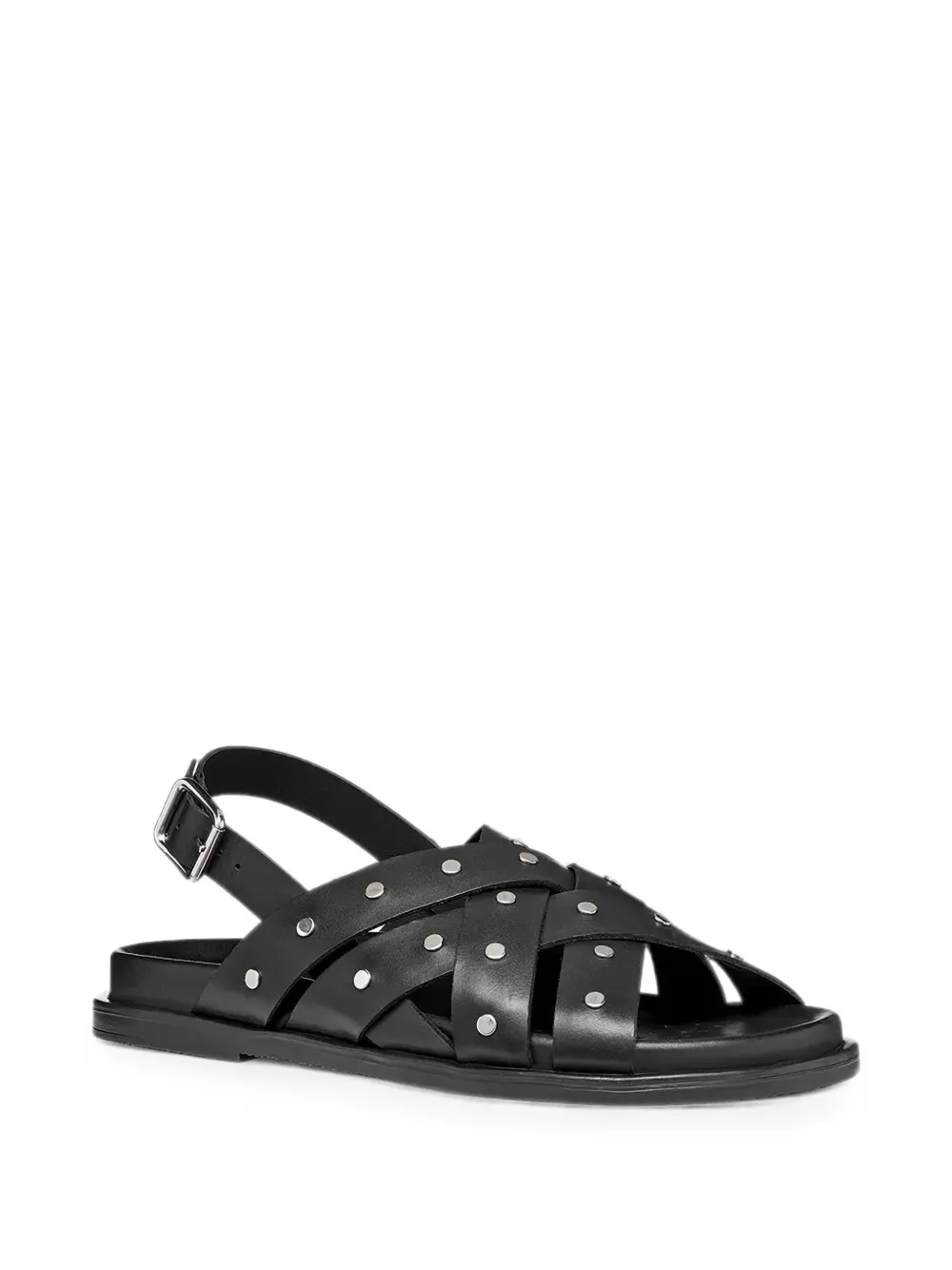 Geox Adelash sandalen met gekruiste bandjes en studs Zwart